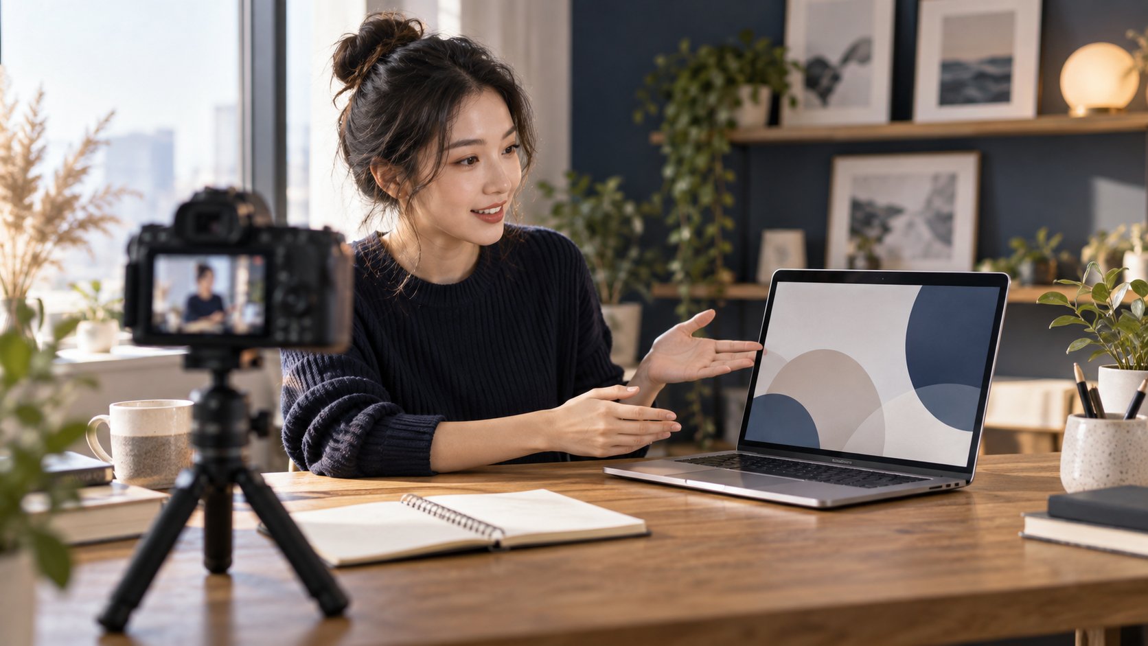 AI产品海外达人演示场景示意